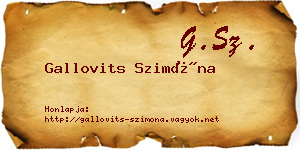 Gallovits Szimóna névjegykártya